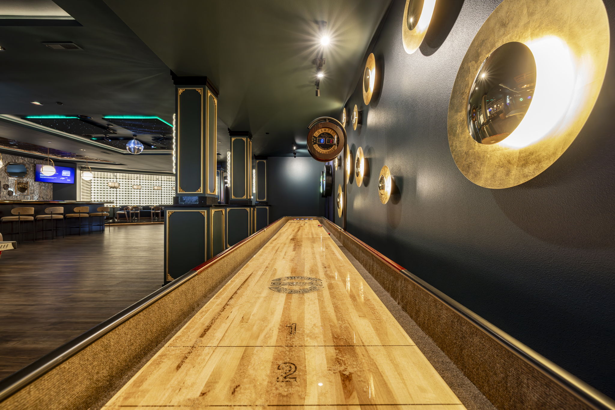 Shuffleboard in speakeasy
