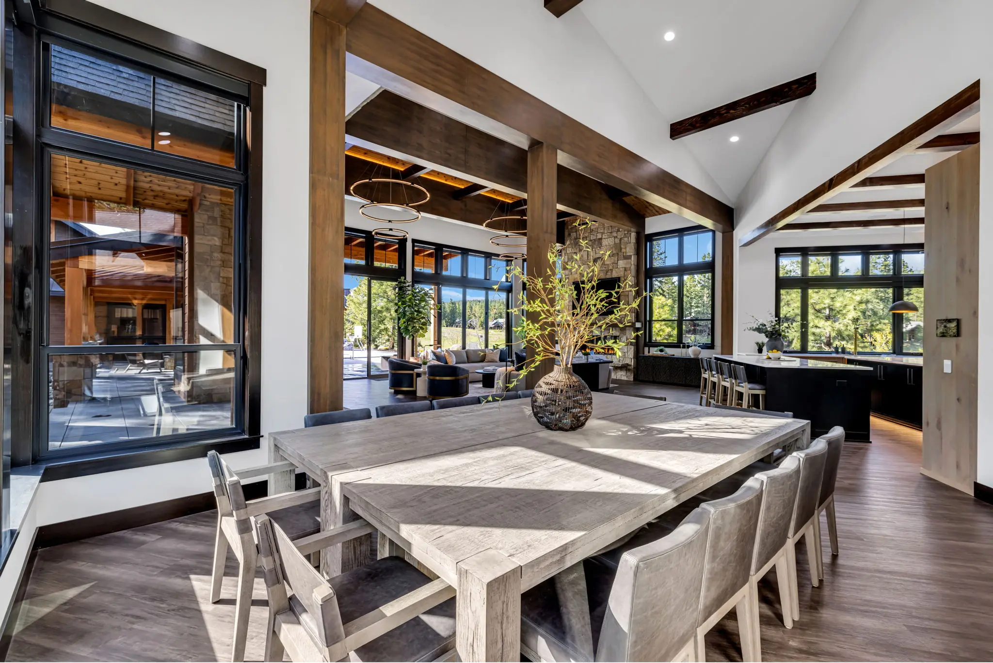 dining table and kitchen