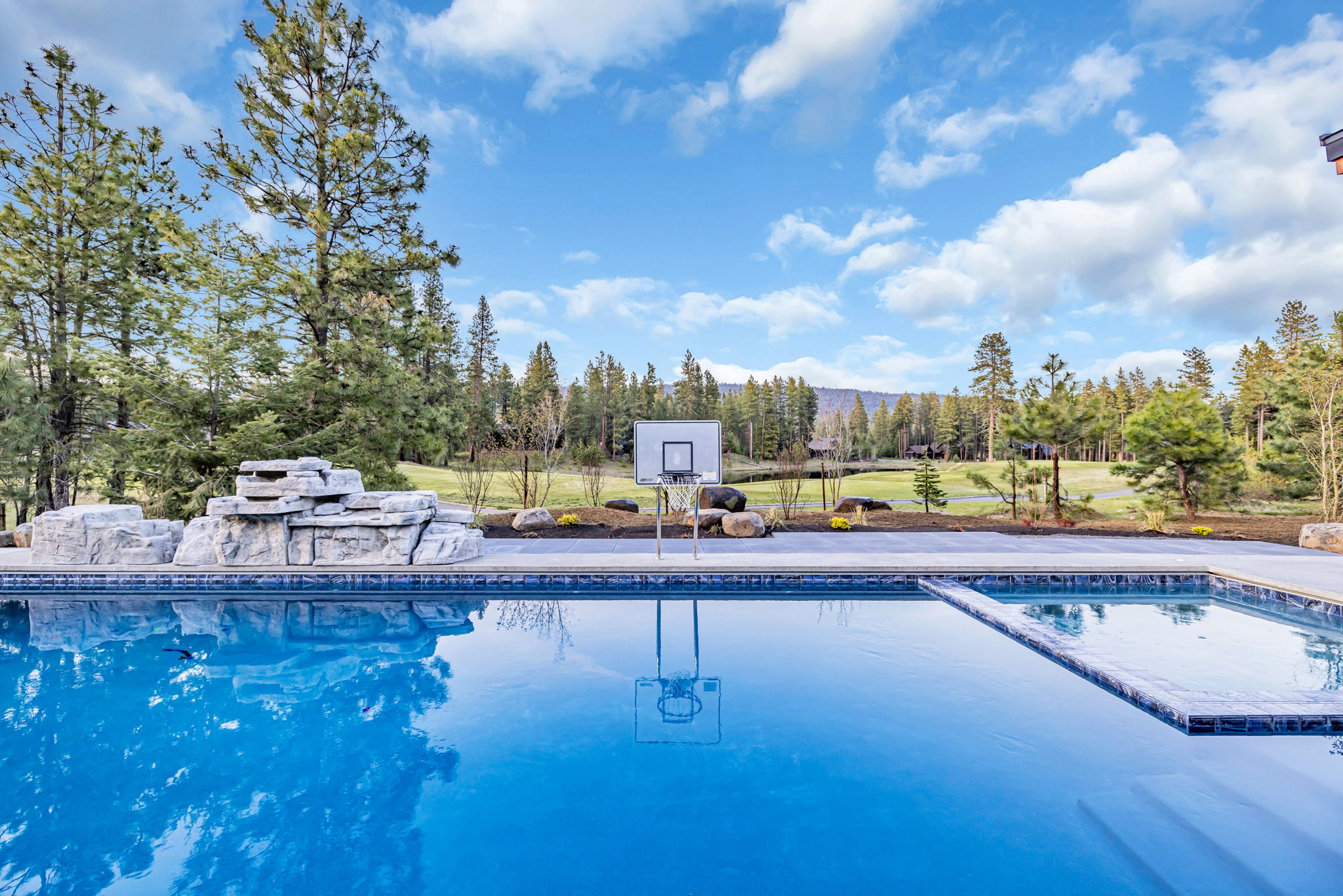 golf course view from the pool