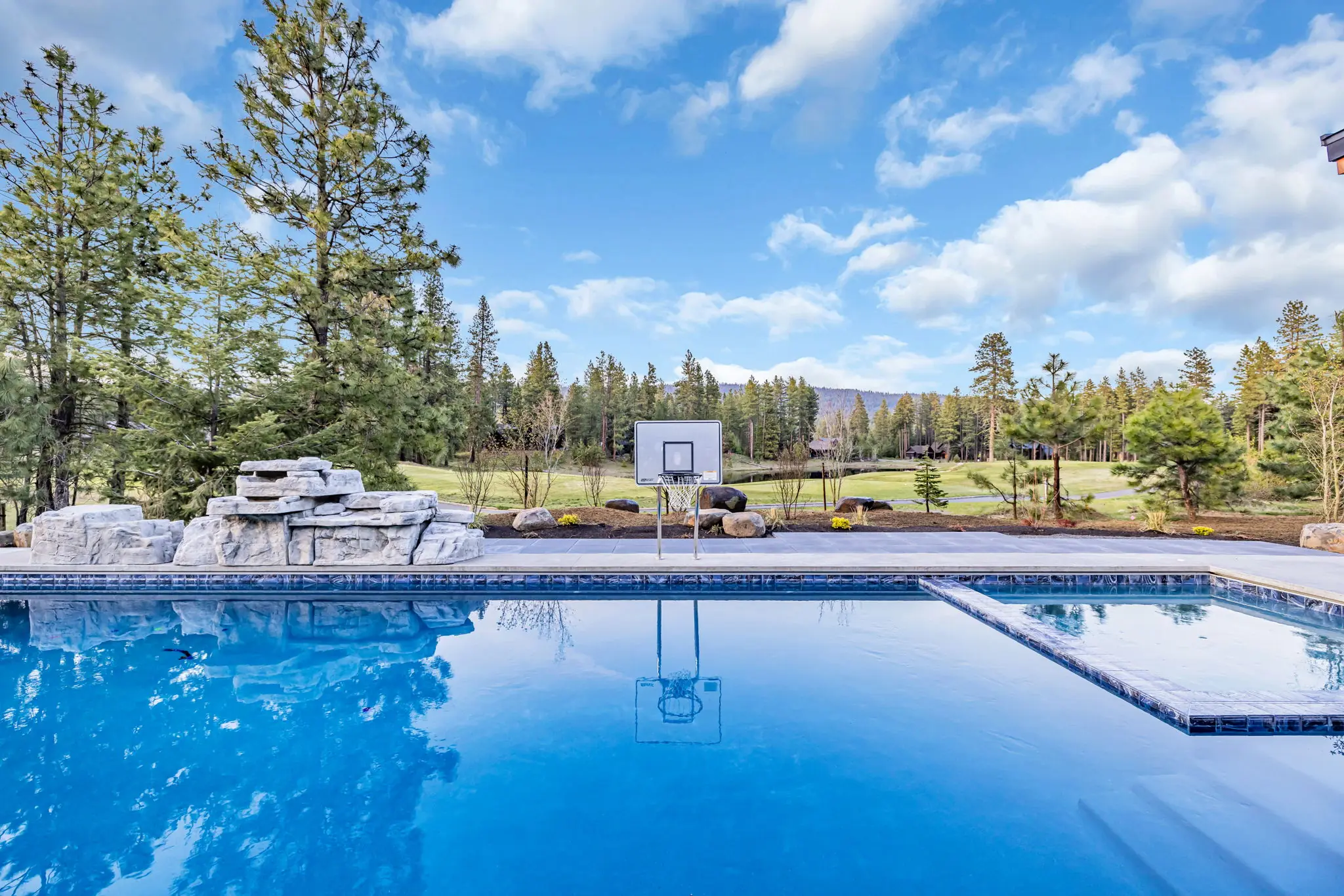 golf course view from the pool